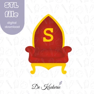 Afbeelding van een troon om een uitsteekvormpje te 3d printen van een STL-bestand uit onze Sinterklaas collectie.