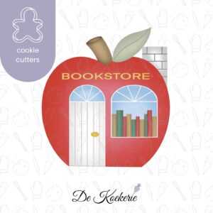 Productafbeelding van een koekuitsteker in de vorm van een appel-boekenwinkel.
