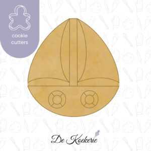 Koekuitsteker in de vorm van boot zandvormpje voor op het strand. Dit koekvormpje maakt deel van de zomercollectie van De Koekerie.