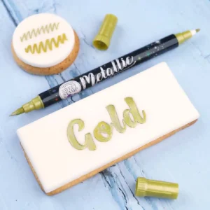 Sweet Stamp Stift met eetbare inkt in metallic goud.